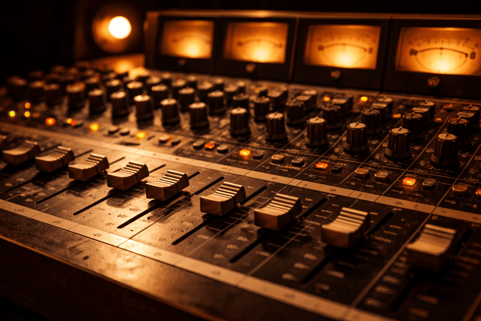 Consola de mezcla analógica vintage